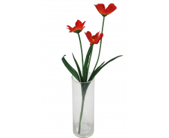 Kunstblume mit 3 Blüten 61 cm 1Stk. rot