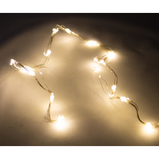 LED Kupferdraht warm weiß 180 LED ( 6 Stränge á 30 LED ) 1,4m Stromstecker