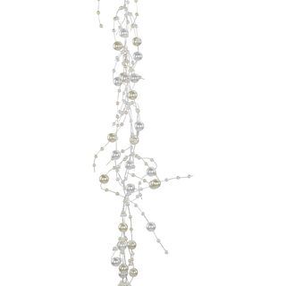 Deko Perlenkette 60 cm creme / weiß