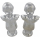 Deko Engel aus Keramik 2 Stück silber groß 29 cm
