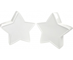 Deko Stern aus Keramik 2 Stück weiß