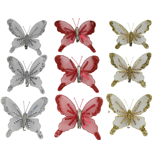 Deko Schmetterling mit Clip 3 Stück