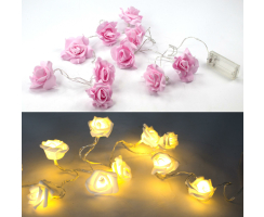 Rosen-Blüten Lichterkette mit 10 LED - Farben...