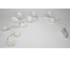 Rosen-Blüten Lichterkette mit 10 LED klein weiß