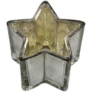 Teelicht-Gläser 3 Stück Stern silber groß