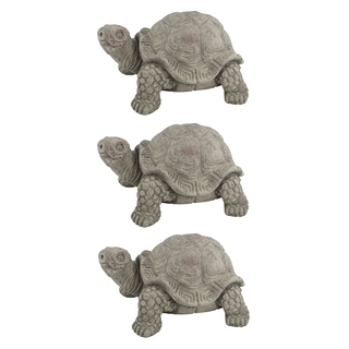 Deko Tier-Figur Schildkröte hellgrau klein - 3 Stück