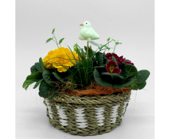 Blumen-Stecker Glitzer Vogel creme 6 x 25cm 3 Stück Dekostecker Gartenstecker Bird Deko