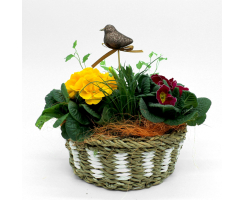 Blumen-Stecker Glitzer Vogel braun 6 x 25cm 3 Stück Dekostecker Gartenstecker Bird Deko
