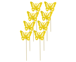 Blumen-Stecker Schmetterling 8 x 25cm 8 Stück Dekostecker Gartenstecker Butterfly Deko