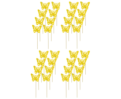 Blumen-Stecker Schmetterling gelb 8 x 25cm 32 Stück...