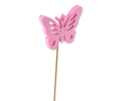Blumen-Stecker Schmetterling pink 8 x 25cm 8 Stück Dekostecker Gartenstecker Butterfly Deko