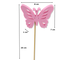 Blumen-Stecker Schmetterling pink 8 x 25cm 32 Stück Dekostecker Gartenstecker Butterfly Deko