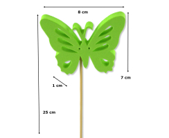 Blumen-Stecker Schmetterling grün 8 x 25cm 8 Stück Dekostecker Gartenstecker Butterfly Deko