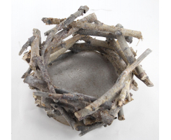 Holz Pflanz-Nest mit Kunststoff-Einsatz 2 Stück C