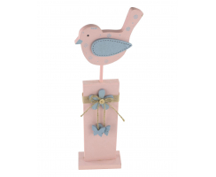Deko-Ständer Vogel aus Holz rosa L - 50 cm 4 Stück