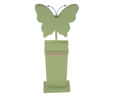 Deko-Ständer Schmetterling aus Holz grün S - 25 cm 1 Stück