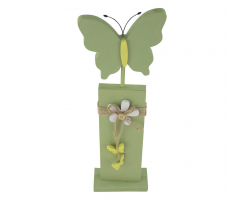 Deko-Ständer Schmetterling aus Holz grün S - 25 cm 1 Stück