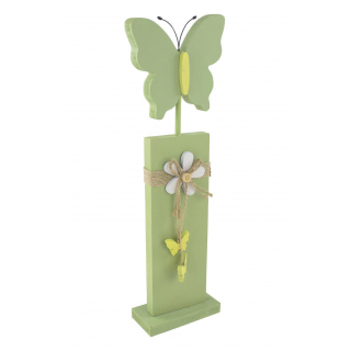 Deko-Ständer Schmetterling aus Holz grün S - 25 cm 4 Stück