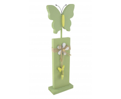 Deko-Ständer Schmetterling aus Holz grün M - 33 cm 4 Stück