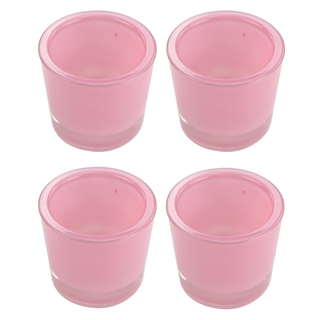 Teelicht Glas 4 Stück rosa