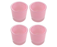 Teelicht Glas 4 Stück rosa