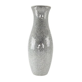 Glas-Vase Mosaik silber/hellgrau 21 x 58cm