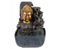 Zimmer-Brunnen Set mit Stromstecker und Pumpe Buddha Kopf