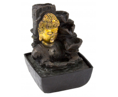 Zimmer-Brunnen Set mit Stromstecker und Pumpe Buddha Kopf