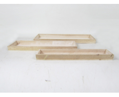 Holz Tablett Set 3 Stück länglich