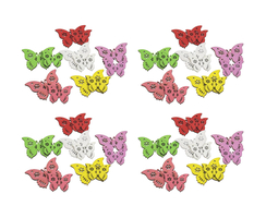 Deko-Schmetterlinge aus Holz bunt 48 Stück