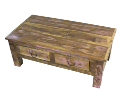 Couch-Tisch mit Schubladen 110 cm aus recyceltem Holz