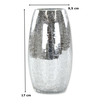 Deko Glas Crackle rund hoch - Ø 9,5cm x 17cm - 1 Stück