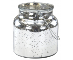 Deko Glas mit Henkel 1 Stück Silber