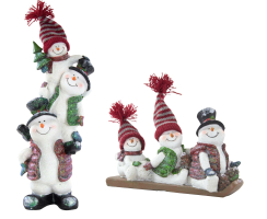 Deko Figur drei Schneemänner