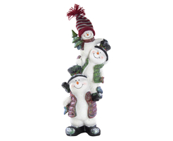 Deko Figur drei Schneemänner ( A ) Huckepack