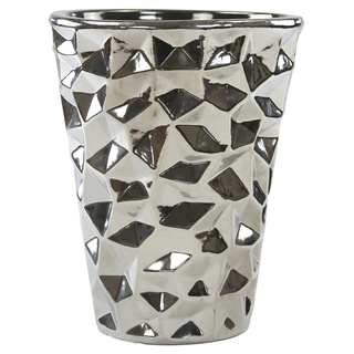 Pflanz-Gefäß Vase silber 1 Stück - groß