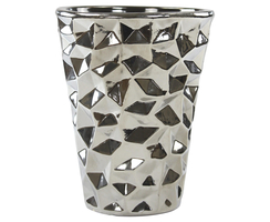 Pflanz-Gefäß Vase silber 1 Stück - groß