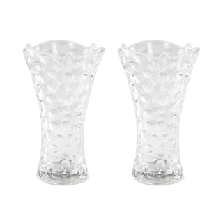 Glas Vase transparent Motiv C - 2 Stück - M