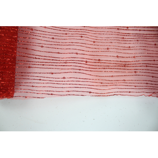 Deko-Stoff Rolle Organza 5m x 48 cm rot 1 Stück - gestreift