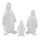 Keramik Figur Pinguin 3 Stück - S, M und L hochglanz weiß