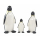 Keramik Figur Pinguin 3 Stück - S, M und L schwarz / cremeweiß