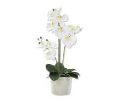 Kunst-Pflanze Orchidee konischer Topf beige crackle und...