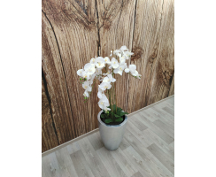 riesige künstliche Orchidee mit weißen Blüten 120 cm