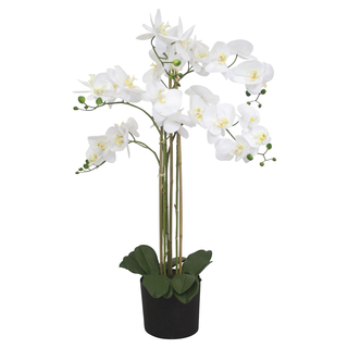 riesige künstliche Orchidee mit weißen Blüten 90 cm