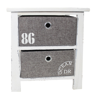 Holz Regal mit Kisten weiß grau M - 41,5 cm