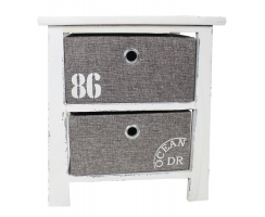 Holz Regal mit Kisten weiß grau M - 41,5 cm