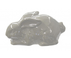 Keramik Deko-Figur Hase Häschen klein grau