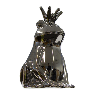 Keramik Deko-Figur Frosch mit Krone