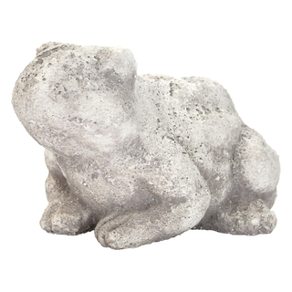 Deko-Figur Frosch XL - 25 cm weiß-grau