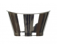 Pflanz-Gefäß Schale M - 31,5 cm silber spiegelnd
